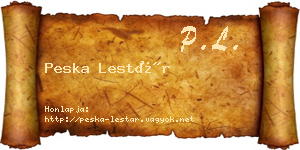 Peska Lestár névjegykártya